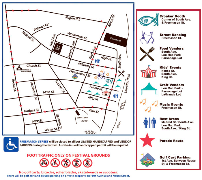 Croaker Festival All County Parade Map and Legend