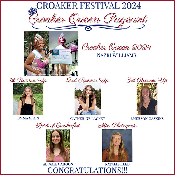 Croaker Queen Pageant 2024 Winners