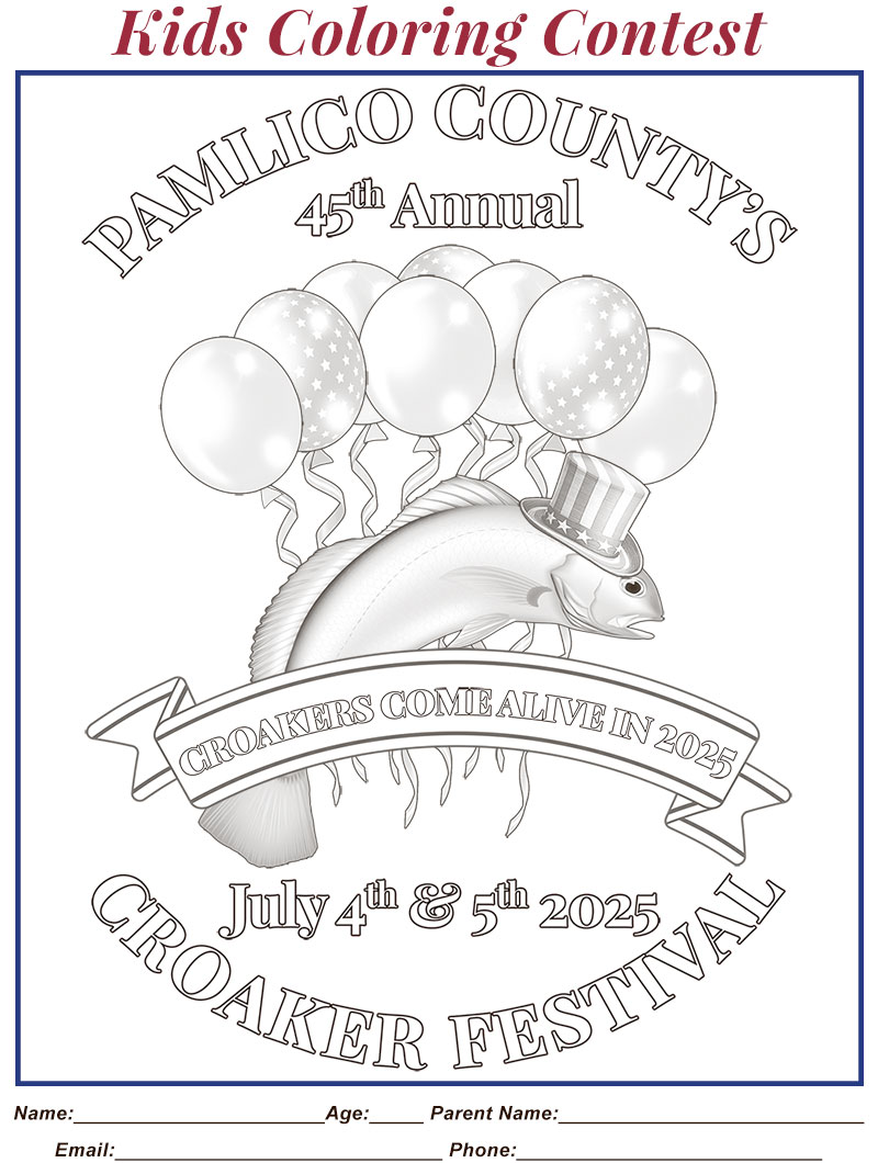 Croaker Festival 2025 Coloring Contest Printable Page