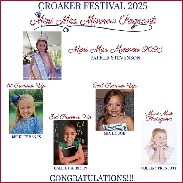 Croaker Festival Mini Miss Minnow Pageant 2025 Winners 