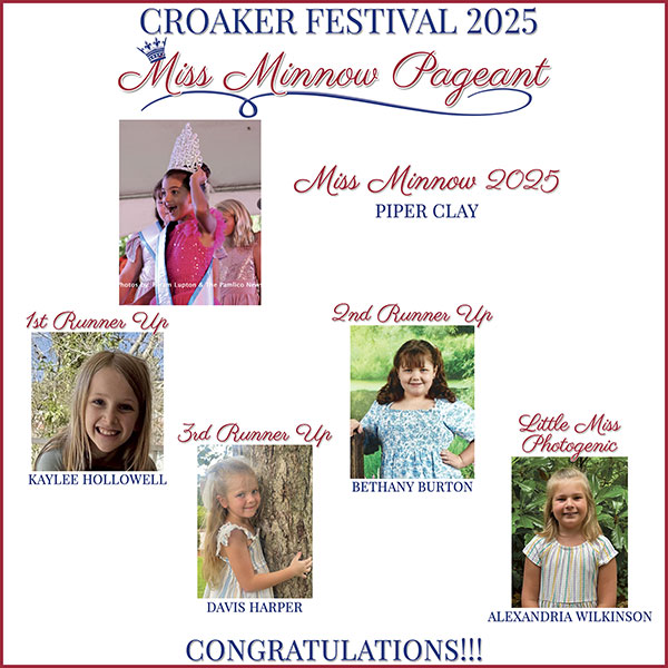 Croaker Festival Miss Minnow Pageant 2025 Winners