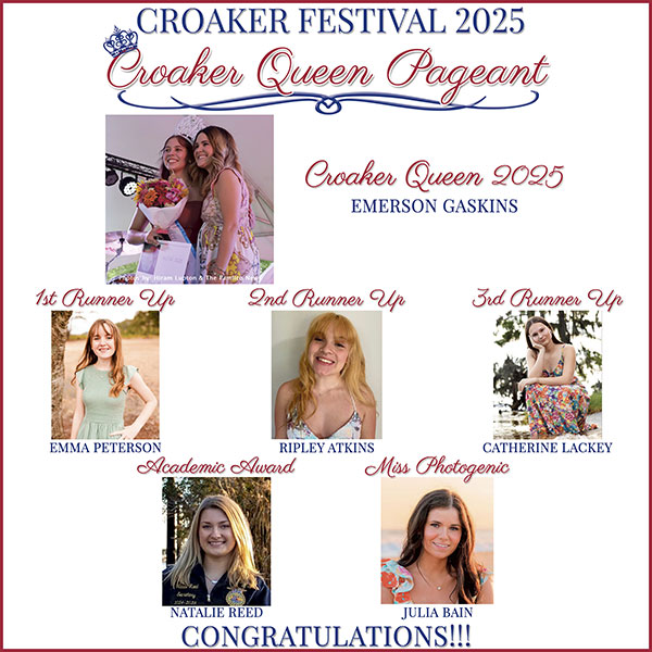 Croaker Festival Croaker Queen Pageant 2025 Winners